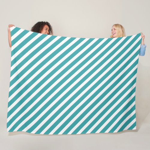 Green White Stripes Trend Colors Template Modern Fleece Blanket