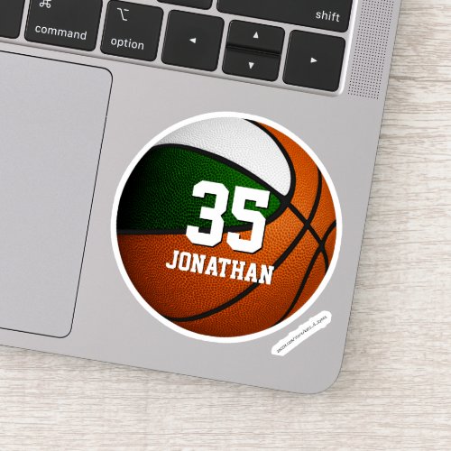 green white team colors basketball player gifts sticker