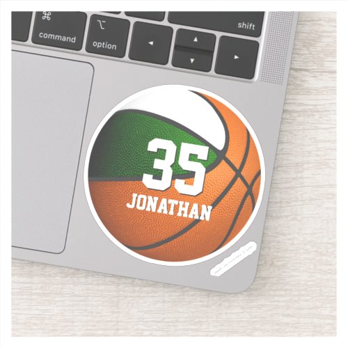 green white team colors basketball player gifts sticker