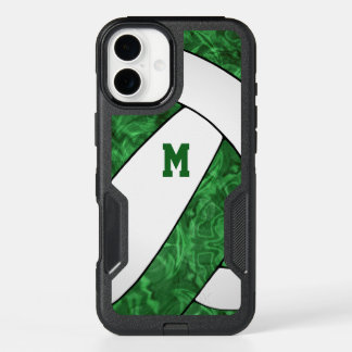 green white team colors volleyball girl iPhone 16 plus case