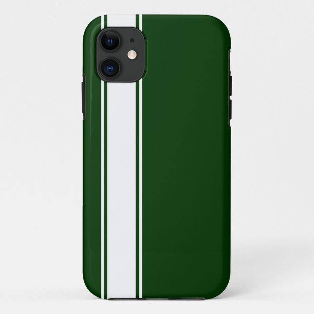 Green & White Team Jersey Stripe iPhone 5s Case (Back)