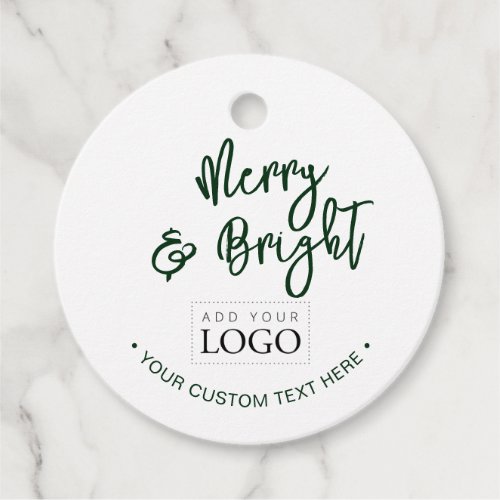 Green  White Thank you Custom Business Logo Favor Tags
