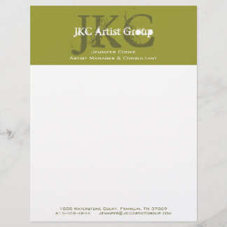 Green White Three Initial Business Logo Letterhead