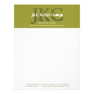 Green White Three Initial Business Logo Letterhead