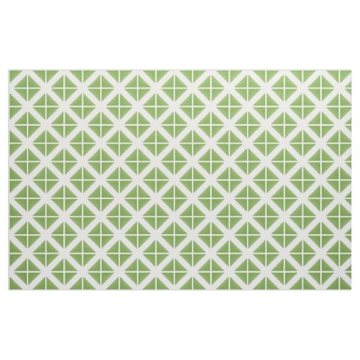Green White Trendy Triangles Pattern Fabric
