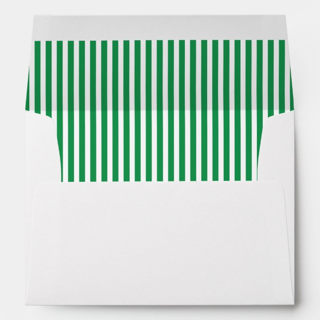 Green White Vertical Stripe Lined Envelope (Back (Bottom))