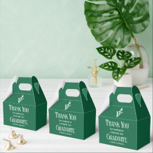 Green White Veterinary School Graduation Party Favor Boxes