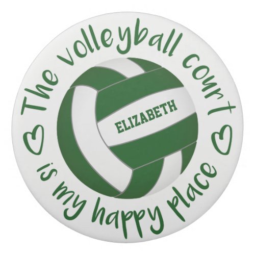 green white volleyball court my happy place eraser