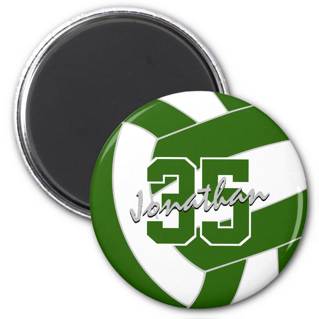 green white volleyball team colors gifts fridge magnet