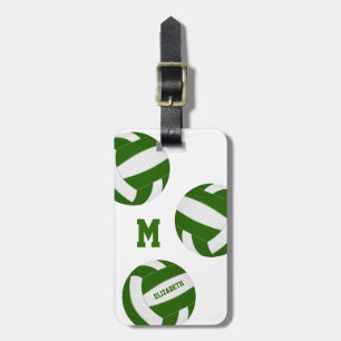 green white volleyball team colors girls boys luggage tag