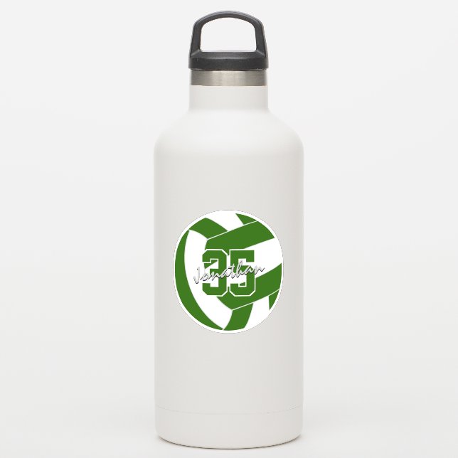 green white volleyball team colors  sticker (Waterbottle)