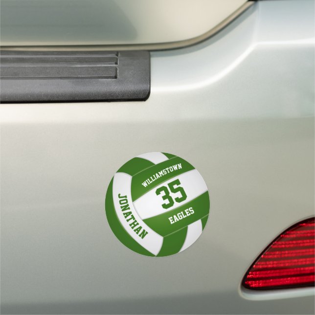 green white volleyball team pride teens locker or car magnet (In Situ)