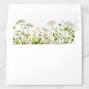 Green & White Wildflower Baby in Bloom Baby Shower Envelope Liner