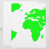 Green White World Map (Front/Back)