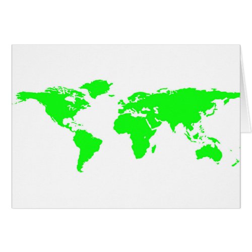 Green White World Map
