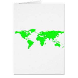 Green White World Map