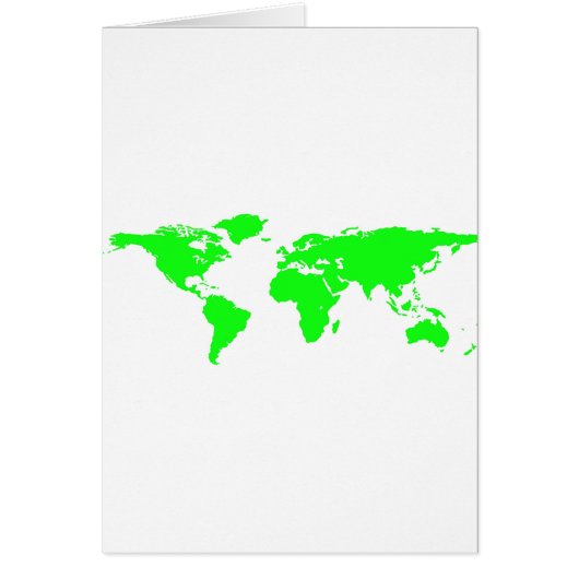 Green White World Map Cards (Front)