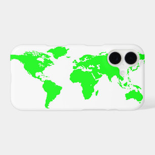 Green White World Map iPhone 17 Case