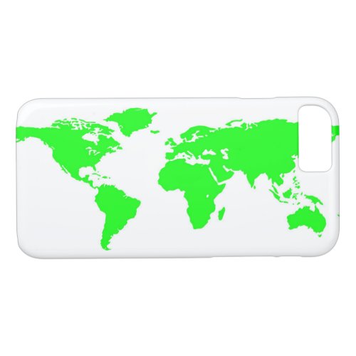 Green White World Map iPhone 87 Case