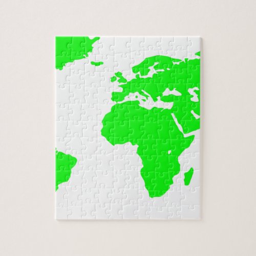 Green White World Map Jigsaw Puzzle