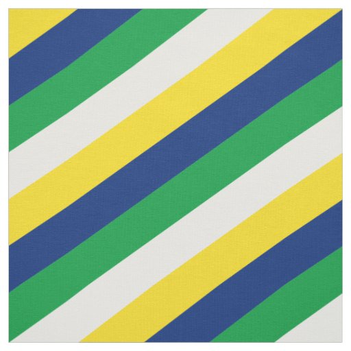 Green, white, yellow and blue striped pattern fabric