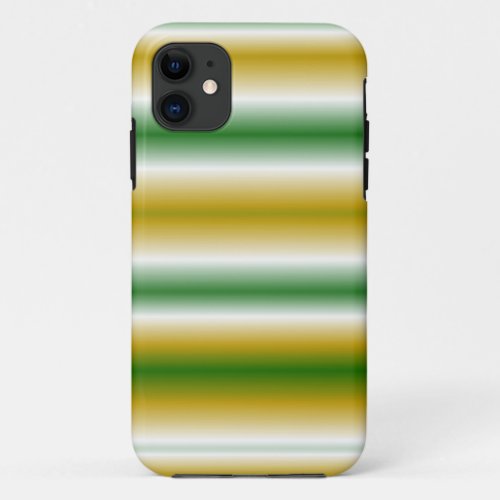 Green White Yellow Stripes Background iPhone 11 Case