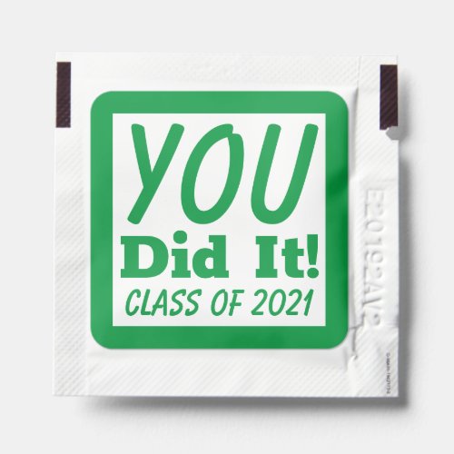 Green White You Did It Class of 2024 Hand Sanitizer Packet