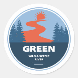 Green Wild And Scenic River Classic Round Sticker
