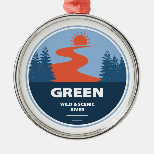 Green Wild And Scenic River Metal Ornament (Front)