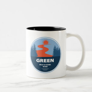Green Wild And Scenic River Two-Tone Coffee Mug