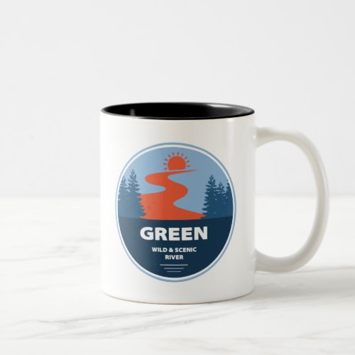 Green Wild And Scenic River Two_Tone Coffee Mug