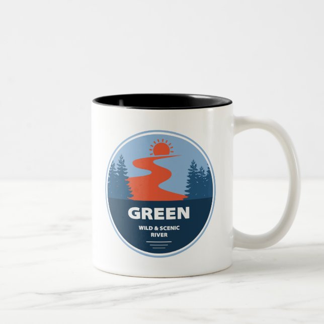 Green Wild And Scenic River Two-Tone Coffee Mug (Right)