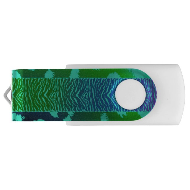 Green Wild Animal Pattern USB Flash Drive (Back)