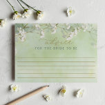 Green Wildflower Advice for the Bride Card<br><div class="desc">Create a meaningful keepsake with this green wildflower advice for the bride card. Designed with soft sage watercolor florals and delicate white blossoms, this romantic garden-inspired card invites guests to share heartfelt words, wishes, and marriage advice for the bride-to-be. Perfect for bridal showers of all styles, these cards can be...</div>