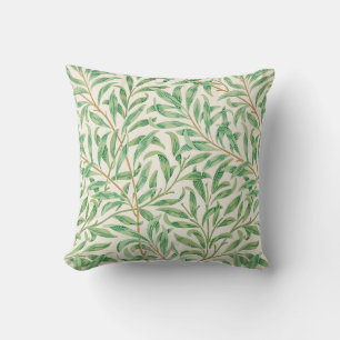 Green William Morris Pattern Throw Pillow