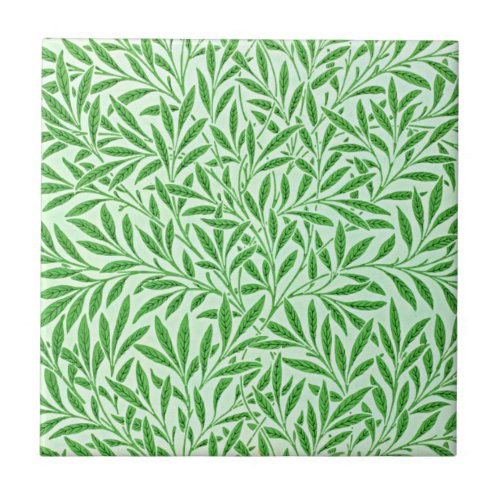 Green Willow Bough Paper Napkin Ceramic Tile