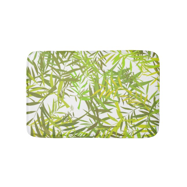 Green Willow Leaves Bath Mat (Front)