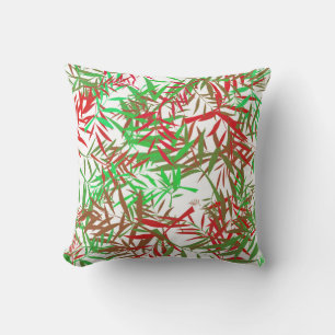 Green Willow Leaves Throw Pillow