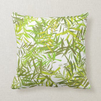 Green Willow Leaves Throw Pillow by BamalamArt at Zazzle