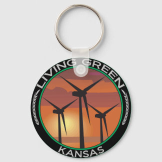 Green Wind Kansas Keychain