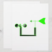 Green Wind Speed and Weather Vane (Front/Back)