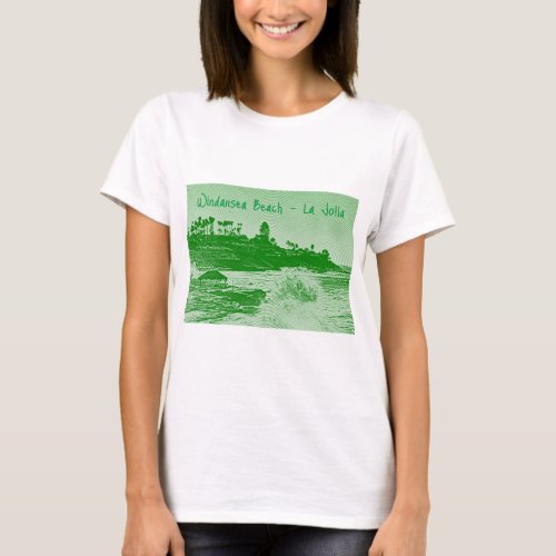 Green Windansea Image  T_Shirt