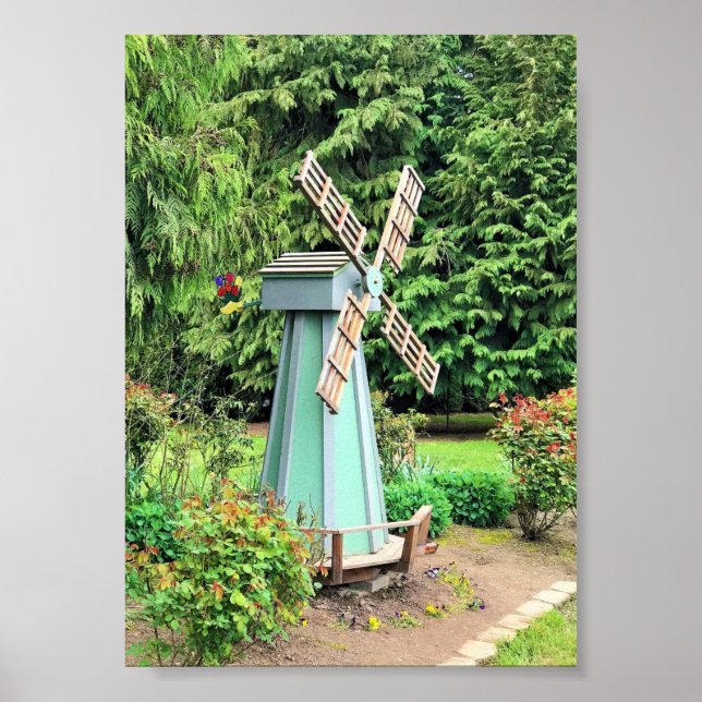 Green Windmill Garden Decor (Front)