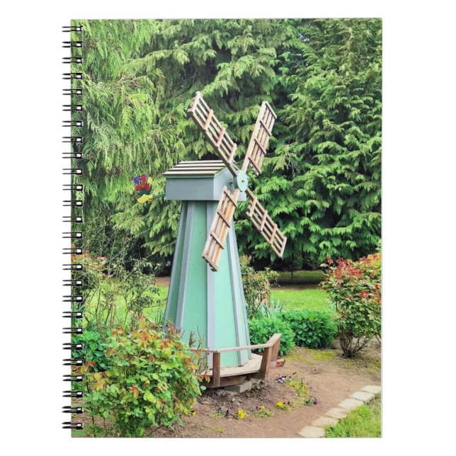 Green Windmill Garden Decor Notebook (Front)