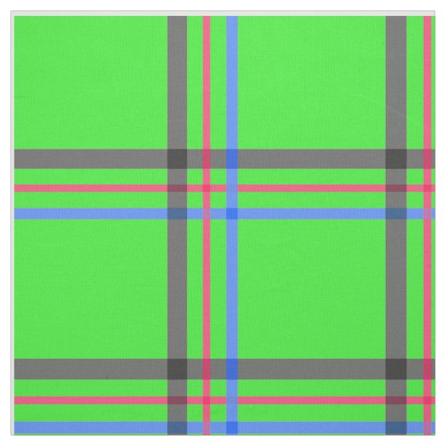 Green Windowpane Plaid Pattern Fabric (Swatch)