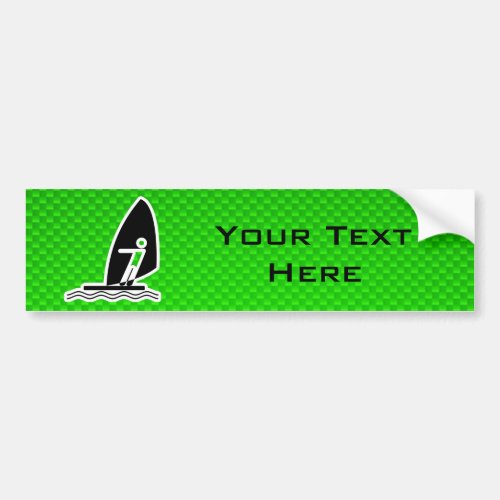 Green Windsurfing Bumper Sticker