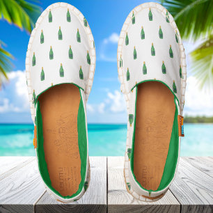 Green Wine Bottles /Preppy Wine Lover Summer Shoes