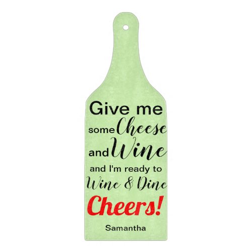 Green Wine Humor Glass Cutting Board
