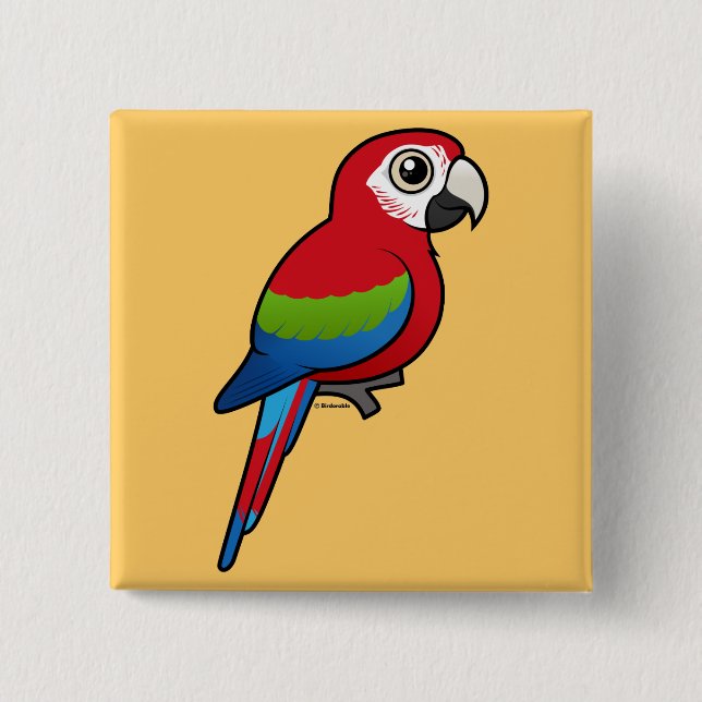 Green-winged Macaw Button (Front)