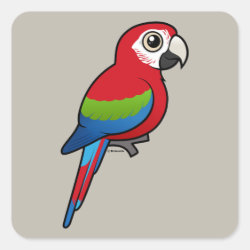 Birdorable Green-winged Macaw Square Sticker